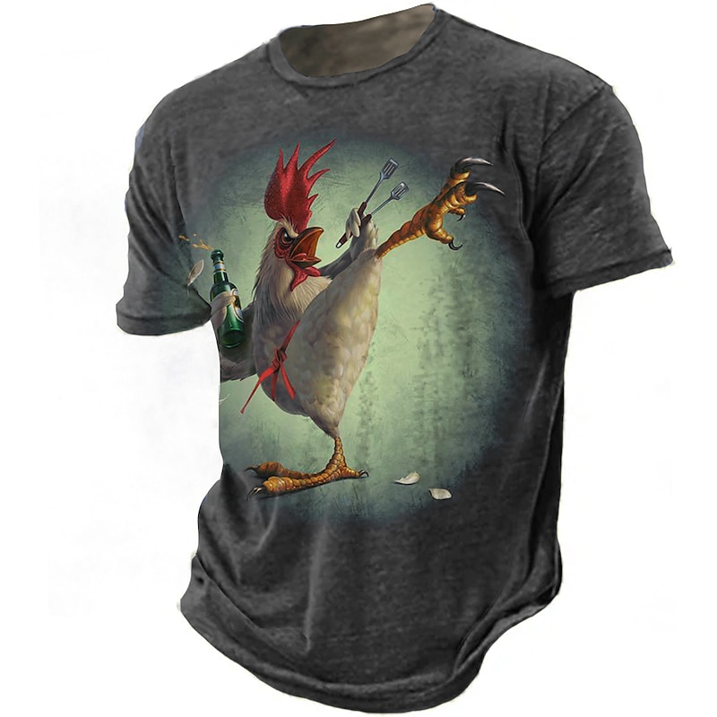 Funny Graphic Animal 3D Print Short Sleeve Tee