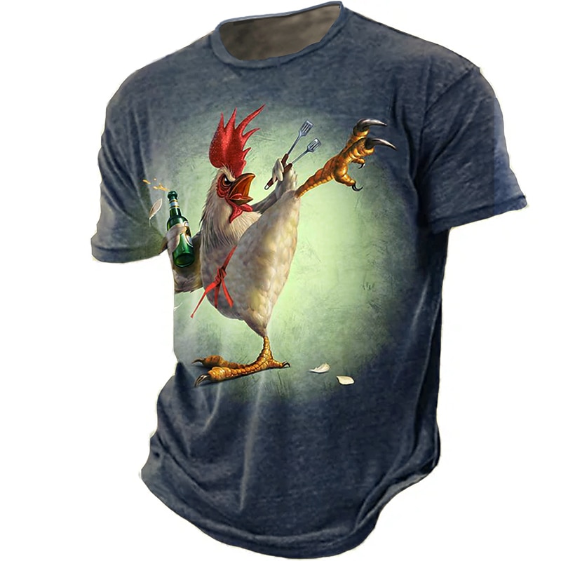Funny Graphic Animal 3D Print Short Sleeve Tee